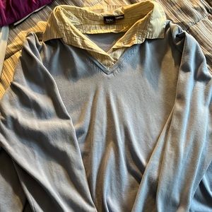Light Blue T shirt with thin black strips
